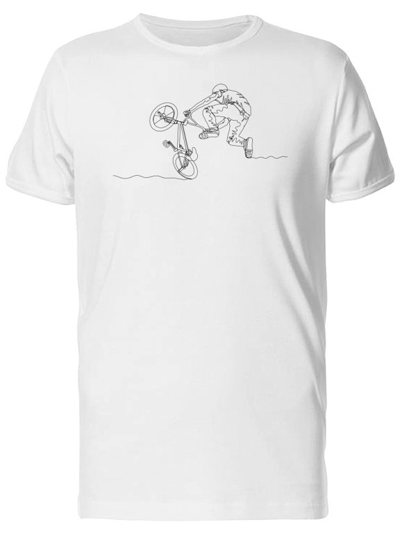 One-Line Bmx Tricks T-Shirt Men -Image by Shutterstock, Male 3X-Large