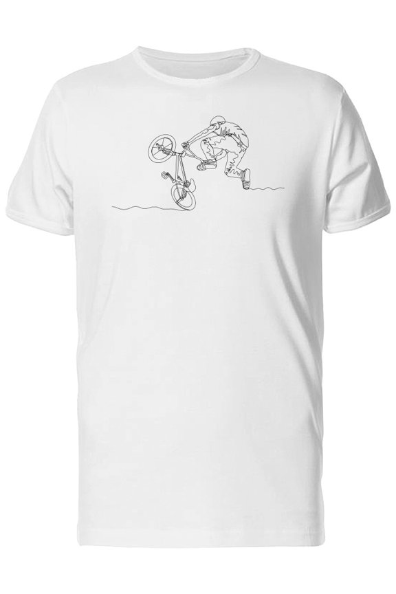 One-Line Bmx Tricks T-Shirt Men -Image by Shutterstock, Male 3X-Large