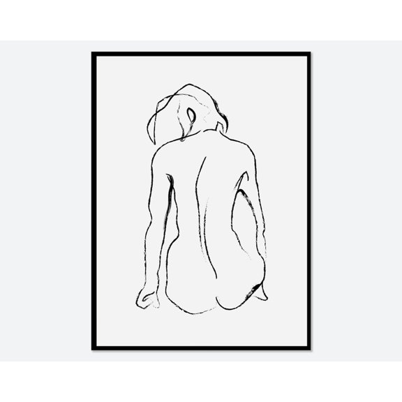 One Line Body Figure Wall Art Print