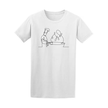 One Line Drawing Chef T-Shirt Men -Image by Shutterstock, Male Small