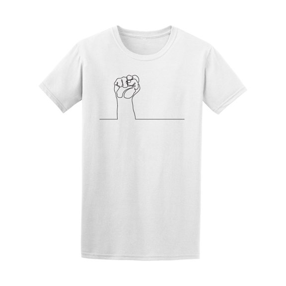 One Line Drawing Clenched Fist T-Shirt Men -Image by Shutterstock, Male 3X-Large