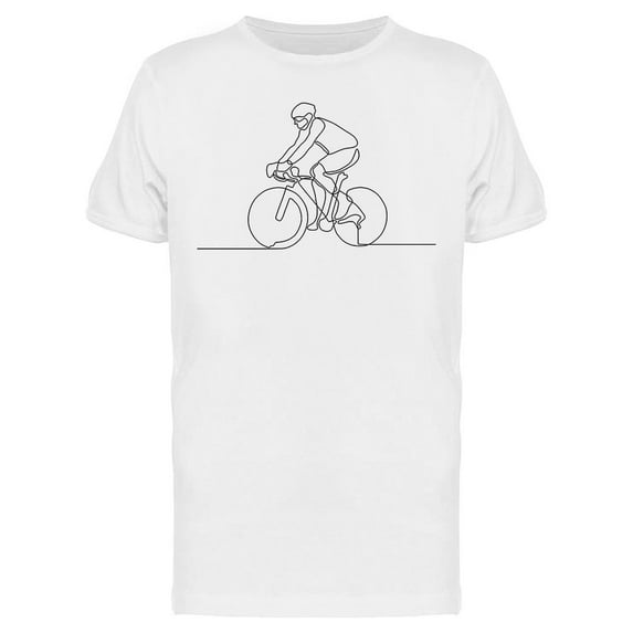 One Line Drawing Cycling T-Shirt Men -Image by Shutterstock, Male Medium