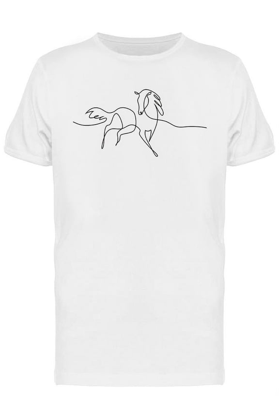 One Line Drawing Horse T-Shirt Men -Image by Shutterstock, Male 3X-Large