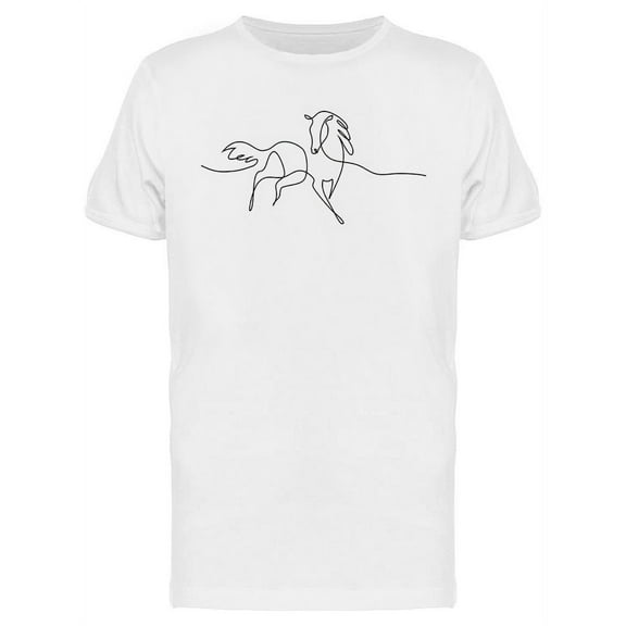 One Line Drawing Horse T-Shirt Men -Image by Shutterstock, Male x-Large