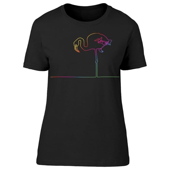 One Line Drawing Of Flamingo T-Shirt Women -Image by Shutterstock, Female x-Large