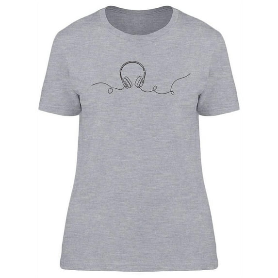 One Line Drawing Of Headphone T-Shirt Women -Image by Shutterstock, Female Large