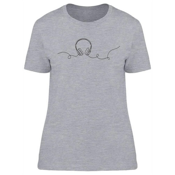 One Line Drawing Of Headphone T-Shirt Women -Image by Shutterstock, Female Large