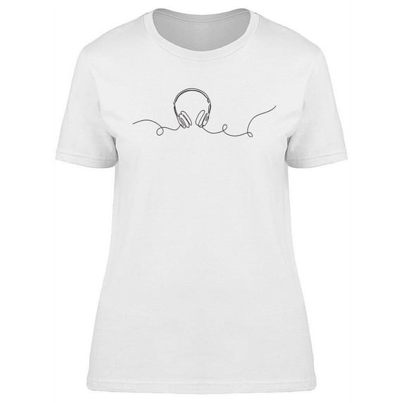 One Line Drawing Of Headphone T-Shirt Women -Image by Shutterstock, Female Large