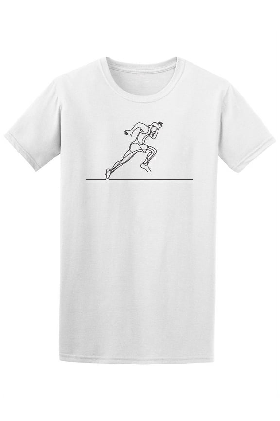 One Line Drawing Running Athlete T-Shirt Men -Image by Shutterstock, Male Medium