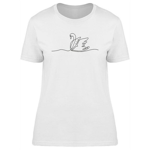 One Line Drawing Swan T-Shirt Women -Image by Shutterstock, Female Large