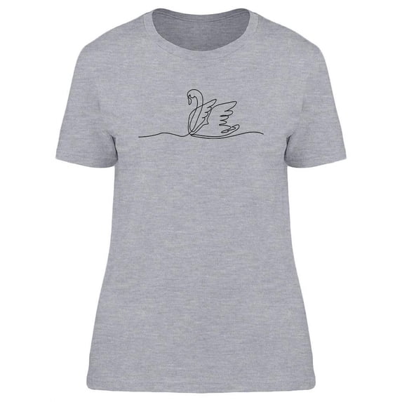 One Line Drawing Swan T-Shirt Women -Image by Shutterstock, Female x-Large
