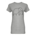 thumbnail image 1 of One Line Elephant Design Shaped T-Shirt Women -Image by Shutterstock, Female XX-Large, 1 of 2