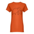 thumbnail image 1 of One Line Elephant Design Shaped T-Shirt Women -Image by Shutterstock, Female XX-Large, 1 of 2