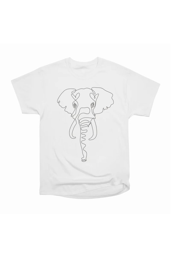 One Line Elephant T-Shirt Tee Gift For Him Merch For Her Apparel For Friend