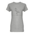 thumbnail image 1 of One Line Flamingo Shaped T-Shirt Women -Image by Shutterstock, Female Large, 1 of 2