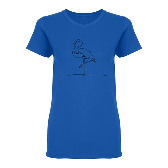 One Line Flamingo Shaped T-Shirt Women -Image by Shutterstock, Female Small