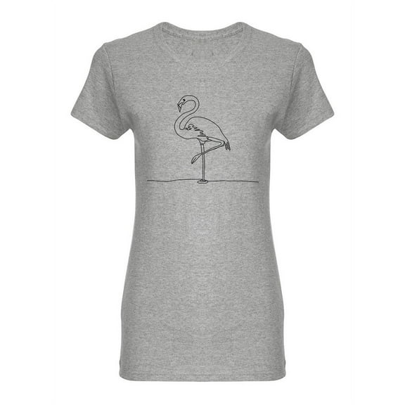 One Line Flamingo Shaped T-Shirt Women -Image by Shutterstock, Female x-Large