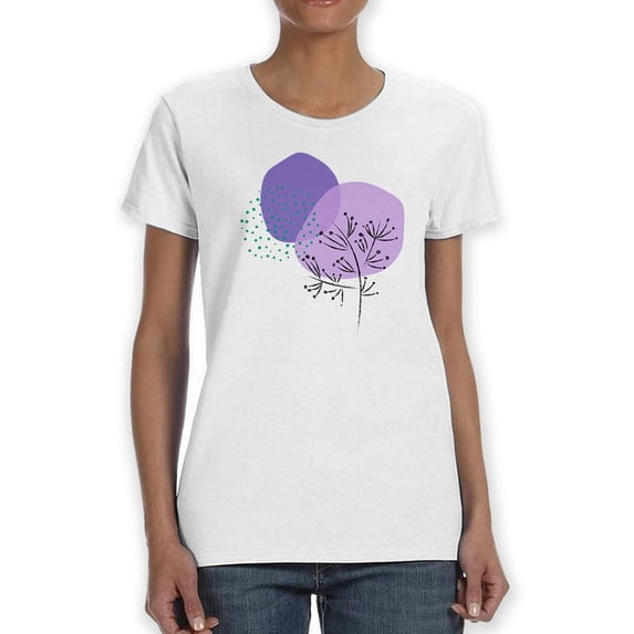 One Line Flower Lineart T-Shirt Women -Image by Shutterstock, Female Medium