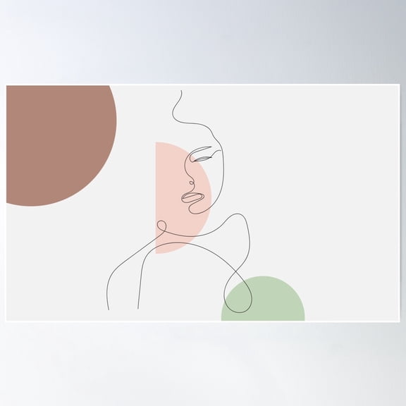 One-Line Girl Portrait. Poster Wall Art, Modern Wall Decor For Living Room Bedroom, 8x12 UNFRAMED