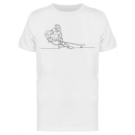 One Line Hockey Player T-Shirt Men -Image by Shutterstock, Male x-Large