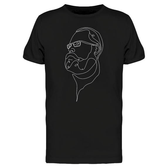 One Line Man With Beard T-Shirt Men -Image by Shutterstock, Male 3X-Large