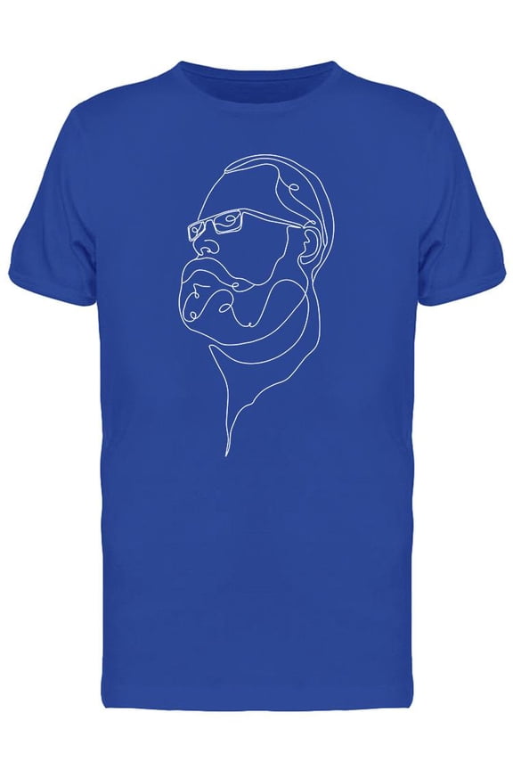 One Line Man With Beard T-Shirt Men -Image by Shutterstock, Male Medium