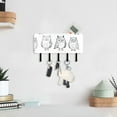 thumbnail image 1 of One Line Owls Cartoon Key Holder for Wall Mail Holder Organizer with 5 Key Hooks Wall Mount Key Rack with Shelf, 1 of 6
