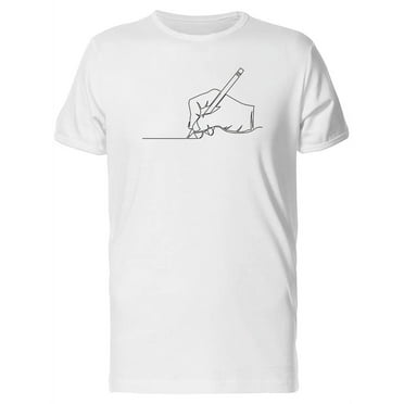 One-Line Pencil Drawing T-Shirt Men -Image by Shutterstock, Male Small