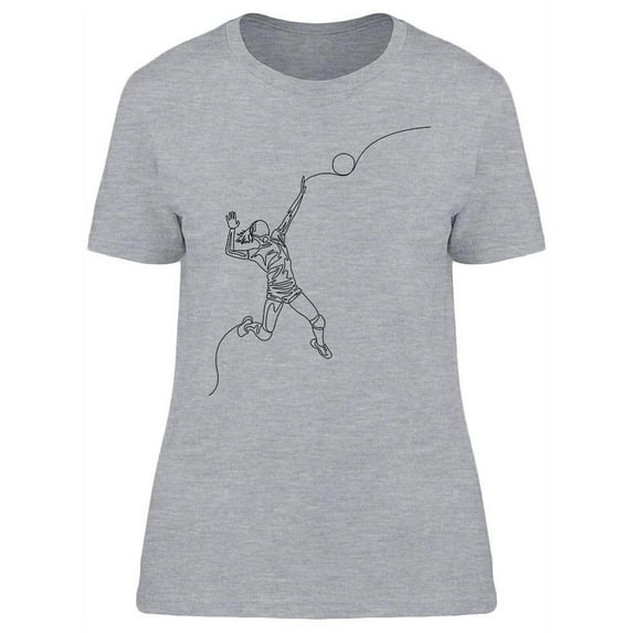 One Line Volleyball Player T-Shirt Women -Image by Shutterstock, Female Small