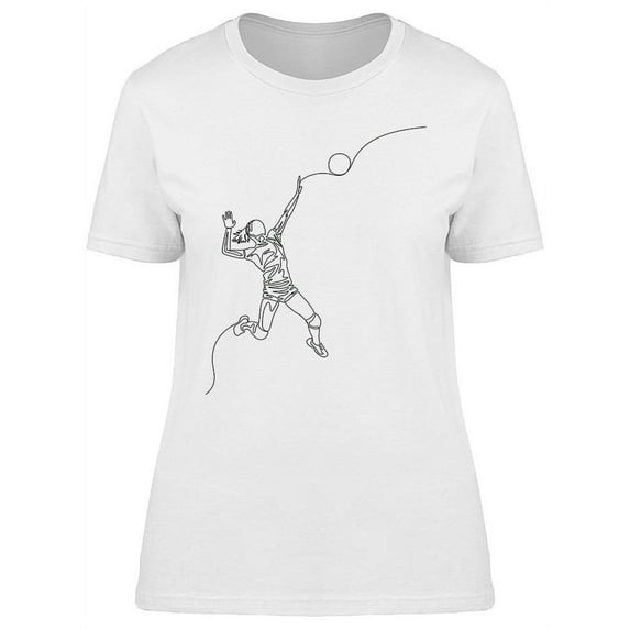 One Line Volleyball Player T-Shirt Women -Image by Shutterstock, Female XX-Large