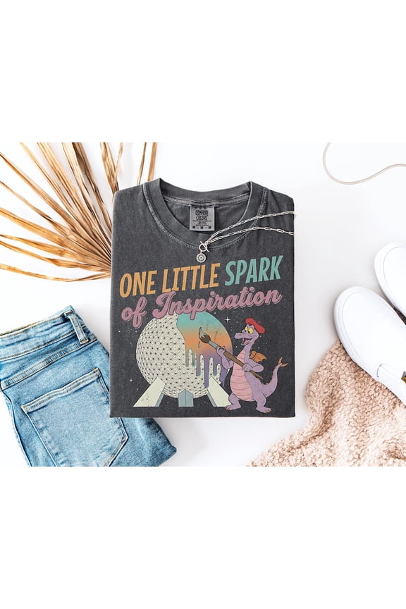 One Little Spark Comfort Colors T-Shirt Retro Epcot Inspired Figment Imagination Style Arts Aesthetic Comfort Colors Unisex Cotton T-Shirt, Size S-3XL