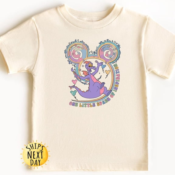 One Little Spark Of Inspiration Toddler Shirt, Purple Dragon Kids Shirt, Figment Epcot, Walt World Kids, TODDLER SHORT SLEEVE TEE BELLA CANVAS 3001T