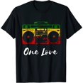 thumbnail image 1 of One Love Boombox Musicbox Rasta Reggae Music Rastafari Roots T-Shirt, 1 of 3
