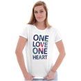 thumbnail image 1 of One Love Heart Floral Cute Hippie Womens Slim Fit Graphic Tee Brisco Brands S, 1 of 2