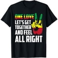 thumbnail image 1 of One Love Jamaican Flag Reggae Music Lover Peace Hand Sign T-Shirt, 1 of 5