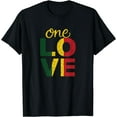 thumbnail image 1 of One Love Jamaican Rasta Reggae T-Shirt Black Medium, 1 of 4