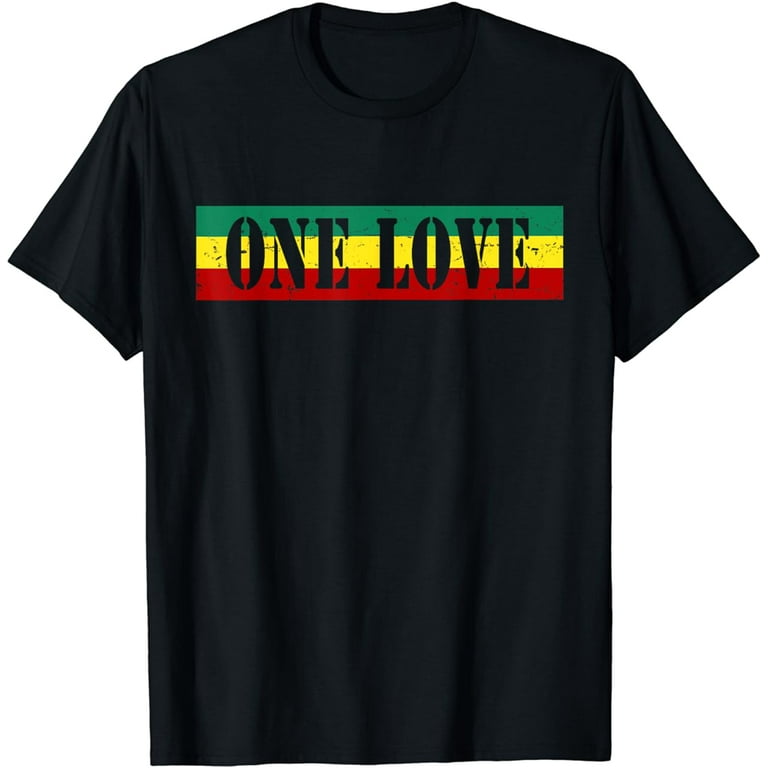 One Love T-Shirt Jamaican Reggae Rasta Vintage Clothing
