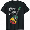 thumbnail image 1 of One Love Peace Reggae Guitar Rastafari Roots Rasta Reggae T-Shirt, 1 of 5