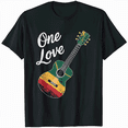 thumbnail image 1 of One Love Peace Reggae Guitar Rastafari Roots Rasta Reggae T-Shirt, 1 of 5