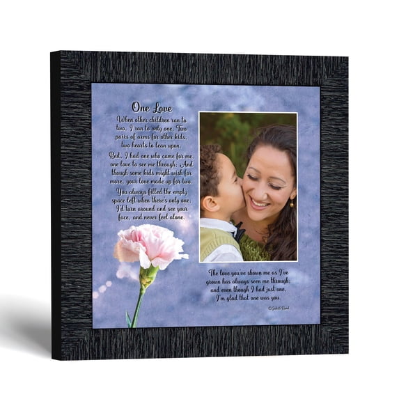 One Love Poem Picture Frame, Pink Carnation Keepsake Gift for Mom