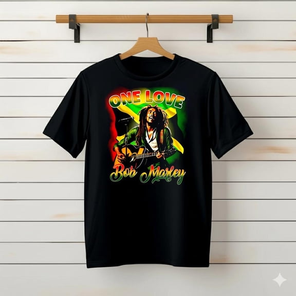 One Love Printed Bob Marley T-Shirt, Bob Marley Legend###TeaBagTeaHouse, Unsiex Shirt