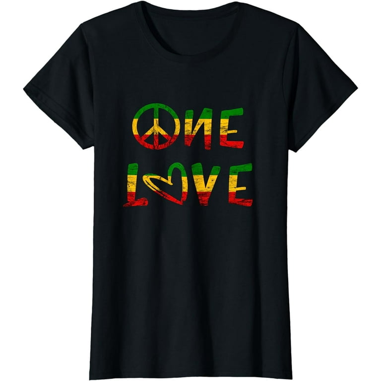 One Love Heart Rasta Reggae Roots Clothing T Shirt Peace Tee One Love Heart Rasta Reggae Roots Clothing T Shirt Peace Tee