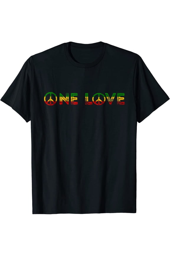 One Love Rasta Reggae Music Rastafarian Lover Jamaica Peace T-Shirt