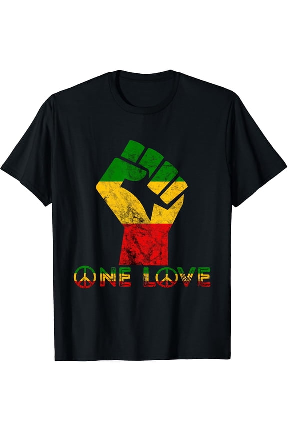 One Love Reggae Fist Rasta Reggae Music Jamaica Rastafari T-Shirt