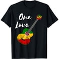 thumbnail image 1 of One Love Reggae Guitar Rastafari Roots Rasta Reggae T-Shirt, 1 of 5