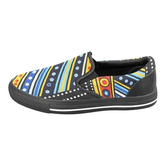 One Love T-shirts and Accessories (Size:US11; Style:African Print Colorful Women's Slip-on Canvas Shoes (Model 019);)