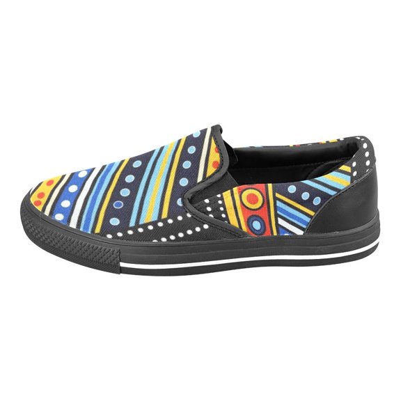 One Love T-shirts and Accessories (Size:US8; Style:African Print Colorful Women's Slip-on Canvas Shoes (Model 019);)
