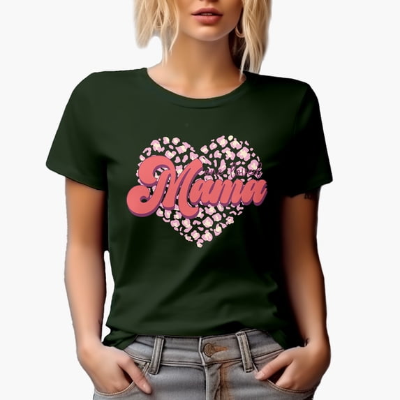 One Loved Mama, Daughter-To-Mother Mother's or Valentine's Day Gift, Military Green T-Shirt, Large