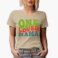 thumbnail image 1 of One Loved Mama, Mom Appreciation Quote for Mother's Day, Groovy Retro Wavy Text Merch Gift, Tan T-Shirt, 2XL, 1 of 5