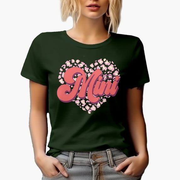 One Loved Mini, Mother-To-Daughter Mother's or Valentine's Day Gift, Military Green T-Shirt, XL